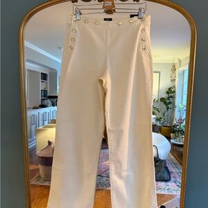 Express Cream Trousers with Gold Accents